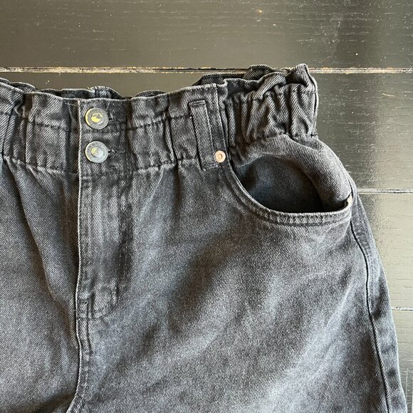 Black Denim Mom Shorts - Picture 3 of 5
